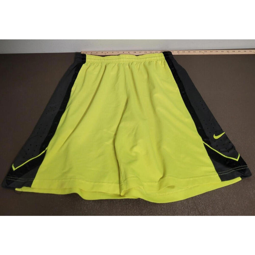 Nike Elite Men's Athletic Basketball Shorts Neon Yellow Black 2XL